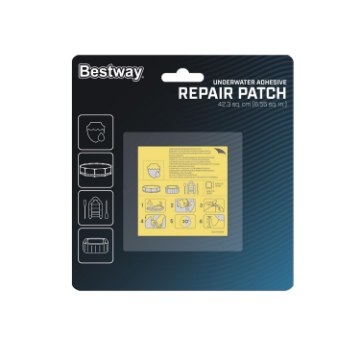Bestway Водонепроницаемый пластырь, комплект из 10 штук, 6,5 см x 6,5 см, BES62091 - Home Club