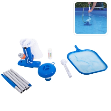 Chomik Крупный набор для очистки бассейна (дозатор, термометр, тестер ph, пылесос, сетка, палка), JIL290490 - Home Club