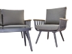 Garden Line Набір Алюмінієвих Меблів (Диван + 2 Крісла + Стіл) Сірий + Сірі Подушки, ALM8151 - Home Club, зображення 15