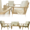 Garden Line Набір Алюмінієвих Меблів «Tirana» (Диван + 2 Крісла + Стіл) Бежевий + Бежеві Подушки, ALM9538 - Home Club, зображення 11
