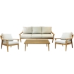 Garden Line Комплект алюминиевой мебели «Никозия» (трехместный диван + 2 кресла + столик), бежевый + бежевые подушки, ALM9552 - Home Club