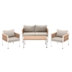 Garden Line Набір Алюмінієвих Меблів «Белград» (Диван + 2 Крісла + Стіл) Бежевий + Бежеві Подушки, ALM9569 - Home Club