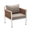 Garden Line Набір Алюмінієвих Меблів «Белград» (Диван + 2 Крісла + Стіл) Бежевий + Бежеві Подушки, ALM9569 - Home Club, зображення 8