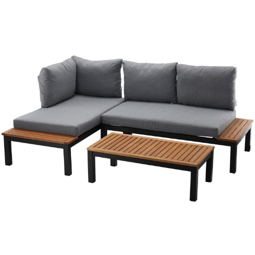 Chomik Комплект алюминиевой модульной мебели «Lagoon» — столик /Wim9841/ + 2 дивана /Wim9834 x2/, WIM9841KPL - Home Club