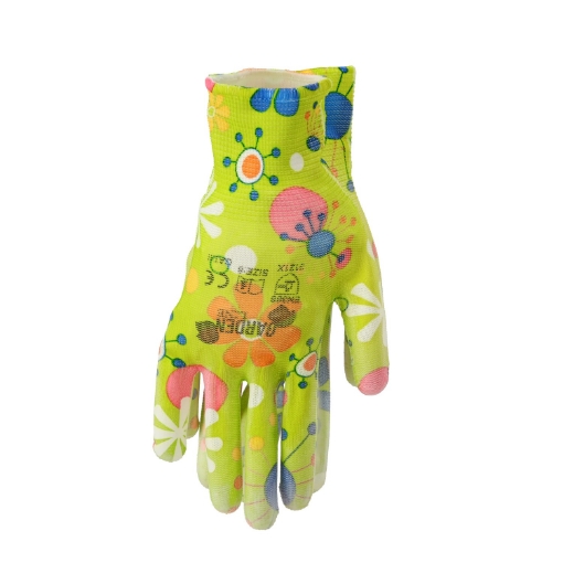Garden Line Защитные перчатки «7» с цветочным узором из полиэстера, покрытые полиуретаном, IDA6935 - Home Club