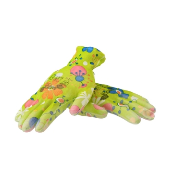 Garden Line Защитные перчатки «7» с цветочным узором из полиэстера, покрытые полиуретаном, IDA6935 - Home Club