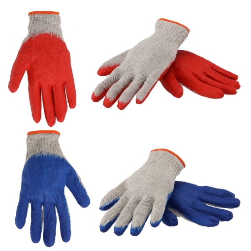 Garden Line 10 пар защитных перчаток «вампирки», вязаные, красно-синие, с латексным покрытием., IDA7017 - Home Club