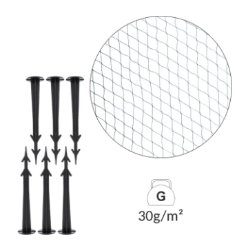 Garden Line Защитная сетка от птиц 4x10 м (30 г/м²) + 6 пластиковых штифтов, JAW9820 - Home Club