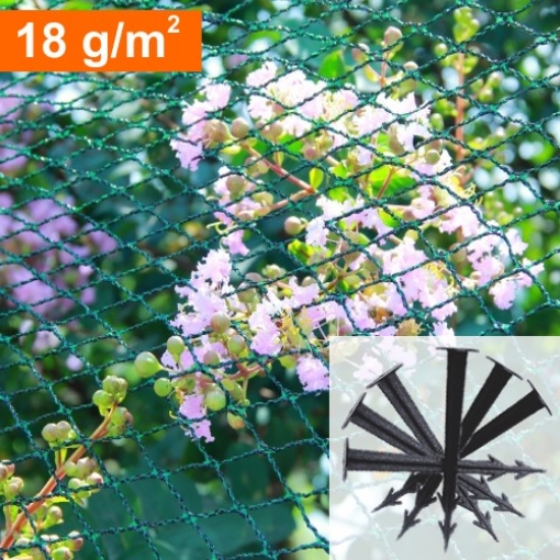 Garden Line Защитная сетка от птиц 6x10 м (18 г/м²) + 6 пластиковых штифтов, JAW2453 - Home Club