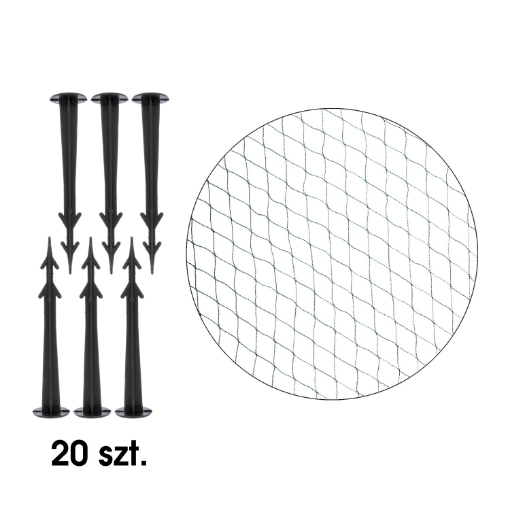 Garden Line Сетка Для Защиты От Птиц 10 м x 20 м (4 г/м²) + 20 Кольев Для Крепления, Зеленая, LAR0489 - Home Club