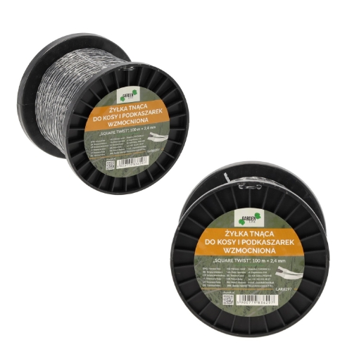 Garden Line Різальна Нитка Для Коси, Підкосильник Підсилений «Square Twist» 100 М x 2,4 Мм, LAR6297 - Home Club