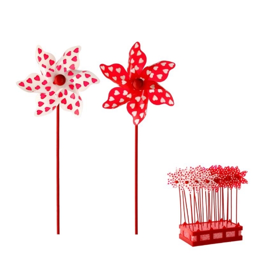 Garden Line Ветрянок В Сердечках 9 x 27,5 см Белый/Красный, AKI0414 - Home Club