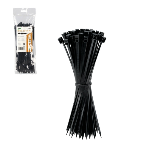 Chomik 100 зажимов 3,6 x 200 мм, черные, LAR3838 - Home Club