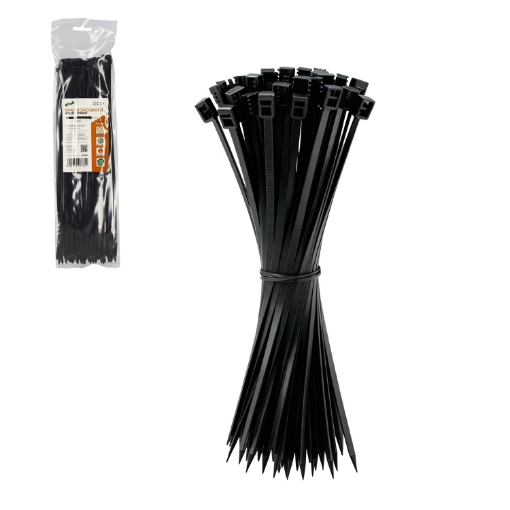 Chomik 100 зажимов 3,6 x 300 мм, черные, LAR3845 - Home Club