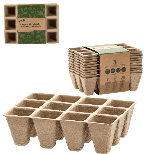 Garden Line Kpl.10 Шт. Палеток Торфяных Горшков 15,5 x 11,5 x 5 См, EDA8488 - Home Club