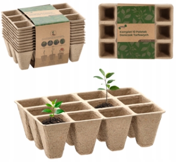 Garden Line Kpl.10 Шт. Палеток Торфяных Горшков 15,5 x 11,5 x 5 См, EDA8488 - Home Club