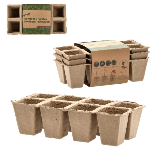 Garden Line 3 Палеты Торфяных Горшков 24,5 x 12,5 x 6 См, EDA3234 - Home Club