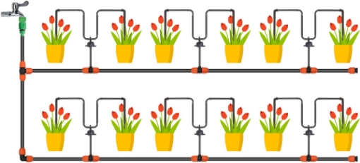 Garden Line Комплект для капельного орошения, включающий 10 капельниц., RIG5058 - Home Club