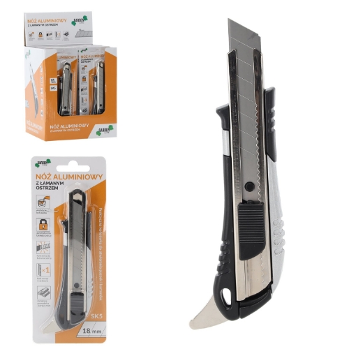 Garden Line Нож с ломаным лезвием, алюминиевый, 18 мм, NOZ1630 - Home Club