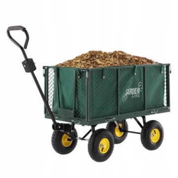 Garden Line Двухфункциональная садовая тележка Xl - зеленая с брезентом, WOZ0108G - Home Club