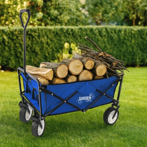 Garden Line Складная тележка для сада, синяя, 116x54x90 см, WOZ3556 - Home Club