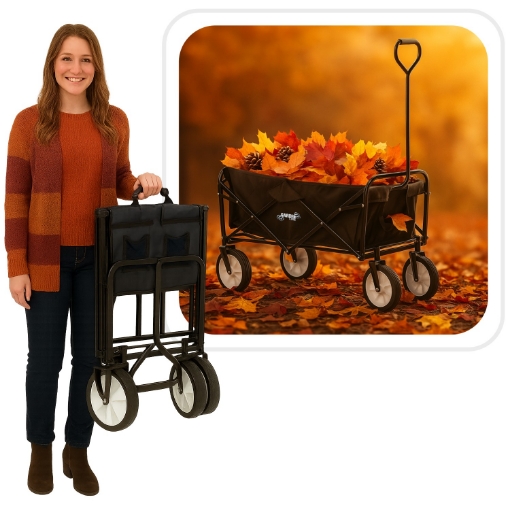 Garden Line Складная тележка для сада, черная, 116x54x90 см, WOZ2426 - Home Club