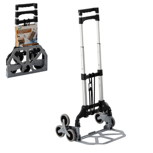 Chomik Трехколесная складная алюминиевая тележка для лестниц, размеры 47,5 x 47,5 x 100 см, грузоподъемность: 35 кг / 70 кг., REA5119 - Home Club