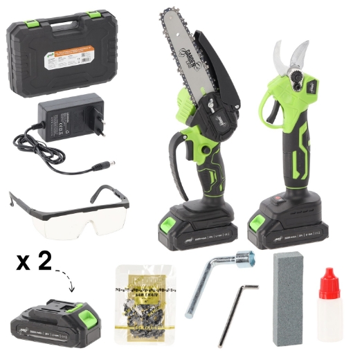 Chomik Kpl. Акумуляторна Пила Для Гілок 15 См 600 Вт 21 В + Акумуляторний Секатор 25 Мм 600 Вт 21 В, WAN6987 - Home Club