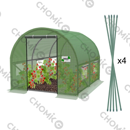 Garden Line 2-сегментний садовий тунель із плівки, зелений, 2 x 2 x 2 м, TUN5545 - Home Club