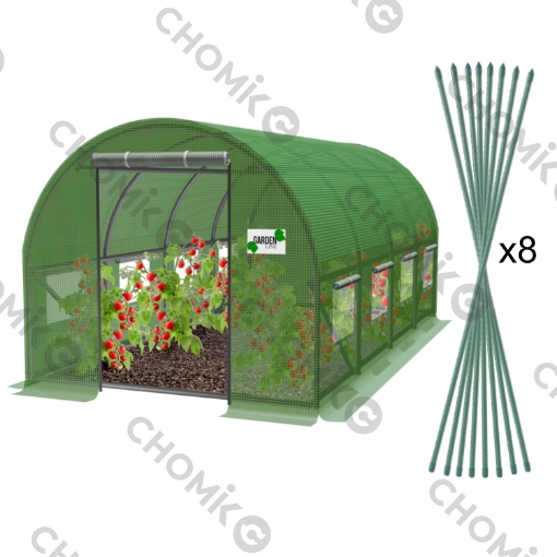 Garden Line 4-сегментний садовий тунель із плівки, зелений, 6 x 3 x 2 м, TUN5613 - Home Club