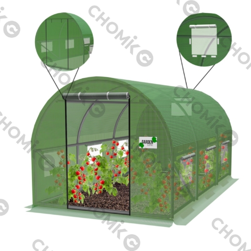 Garden Line 3-сегментний садовий тунель із плівки, зелений New Solution 3 x 2 x 2 м, TUN5207 - Home Club
