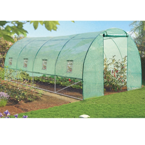 Garden Line 4-сегментний садовий тунель з плівки 6 x 3 x 2 м, зелений, з можливістю додаткової вентиляції, TUN3934 - Home Club