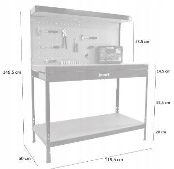Garden Line Рабочий стол с ящиком 120 x 60 x 150 см, GWI3601 - Home Club