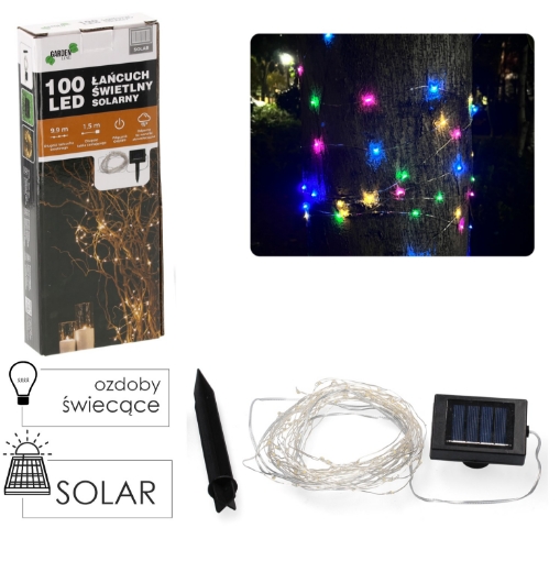 Garden Line Солнечная Гирлянда Длиной 1,5 + 9,9 М, 100 Многоцветных Светодиодов, SOL3262 - Home Club