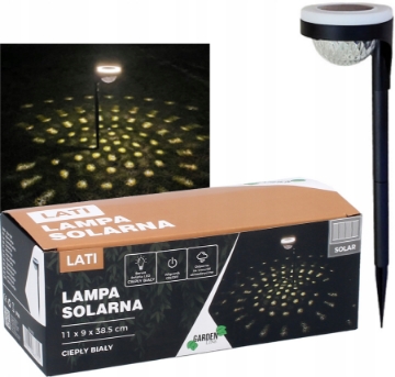 Garden Line Солнечная Лампа 11 x 9 x 38,5 См Lati Led Теплый Белый, SOL3705 - Home Club