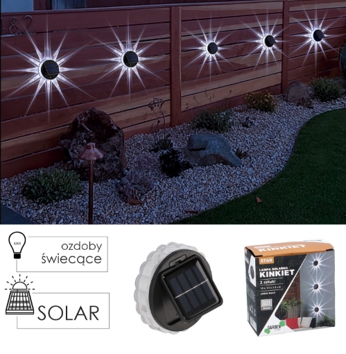 Garden Line Набор из 2 солнечных ламп - бра 10 x 10 x 2,5 см Star Led холодный белый, SOL3712 - Home Club