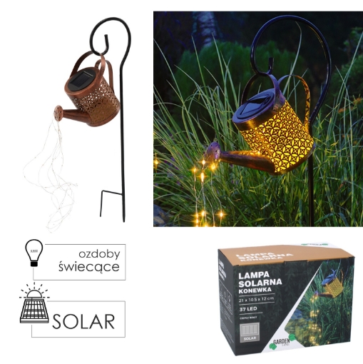 Garden Line Солярна Лампа 21 x 10,5 x 12 См Лійка 37 Led Тепло-Білий, SOL3781 - Home Club