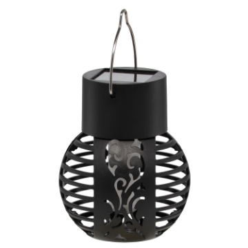 Garden Line Солярна Лампа Flame 7 x 7 x 9 См Чорна Тепло-Біла, SOL4320 - Home Club