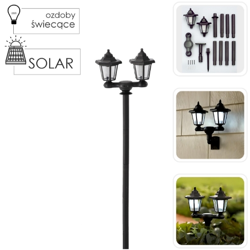 Garden Line Солярна Лампа 27,5 x 12,5 x 152 См 3В1 Фара/Світильник Led Холодний Білий, SOL6131 - Home Club