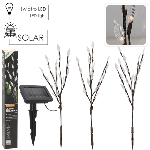 Garden Line Солярна Лампа H 60 См 3 Гілки 60 Led Тепло-Білий, SOL6094 - Home Club