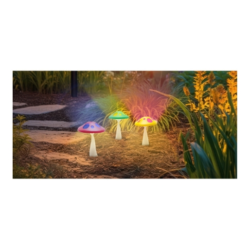 Garden Line Солнечная Лампа Funny Grzybek 11,5 x 11,5 x 27 Cm, Разноцветная, SOL6070 - Home Club