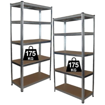 Chomik Два 5-Уровеньевая Стеллажа 90x30x180 См Грузоподъемность Полки: 175 Кг, GWI0885 - Home Club