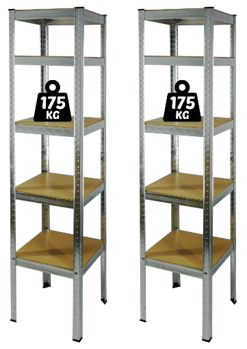 Chomik Комплект из двух 5-ярусных стеллажей 180 x 40 x 40 см. Грузоподъемность полки: 175 кг., GWI9405 - Home Club