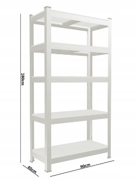 Chomik 5-Уровенная Стеллаж 180 x 90 x 40 см, Черный, Грузоподъемность Полки: 175 кг, GWI7392 - Home Club