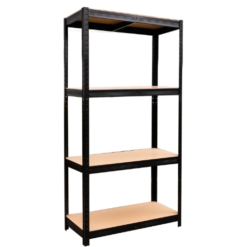 Chomik 4-Уровенная Стеллажная Система 150 x 70 x 30 См Черный Цвет Грузоподъемность Полки: 150 Кг, GWI0582 - Home Club