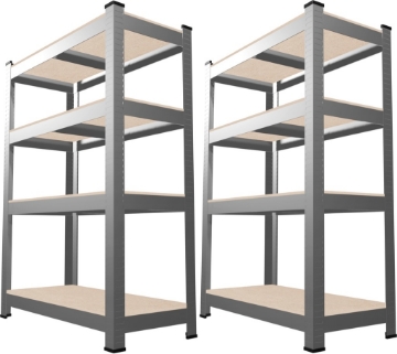 Chomik Комплект из двух 4-уровневых стеллажей 150 x 70 x 30 см. Грузоподъемность полки: 150 кг., GWI2165 - Home Club