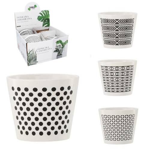 Garden Line Керамический Горшок 12,5 x 12,5 x 10,5 см, Различные Дизайны, RUN6365 - Home Club