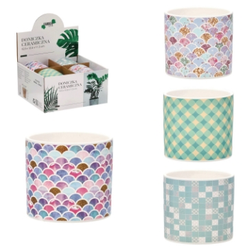 Garden Line Керамический чехол для вазона 12,5 x 12,5 x 11,5 см, различные дизайны, RUN0568 - Home Club
