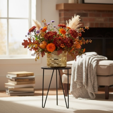 Garden Line Керамический кашпо для цветочного горшка 15 x 15 x 13 см, золотой, ELI2296 - Home Club