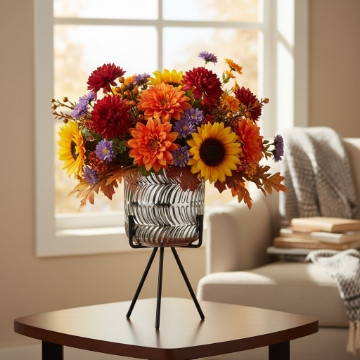 Garden Line Керамический кашпо для цветочного горшка 15 x 15 x 13 см, серебристый, ELI2302 - Home Club